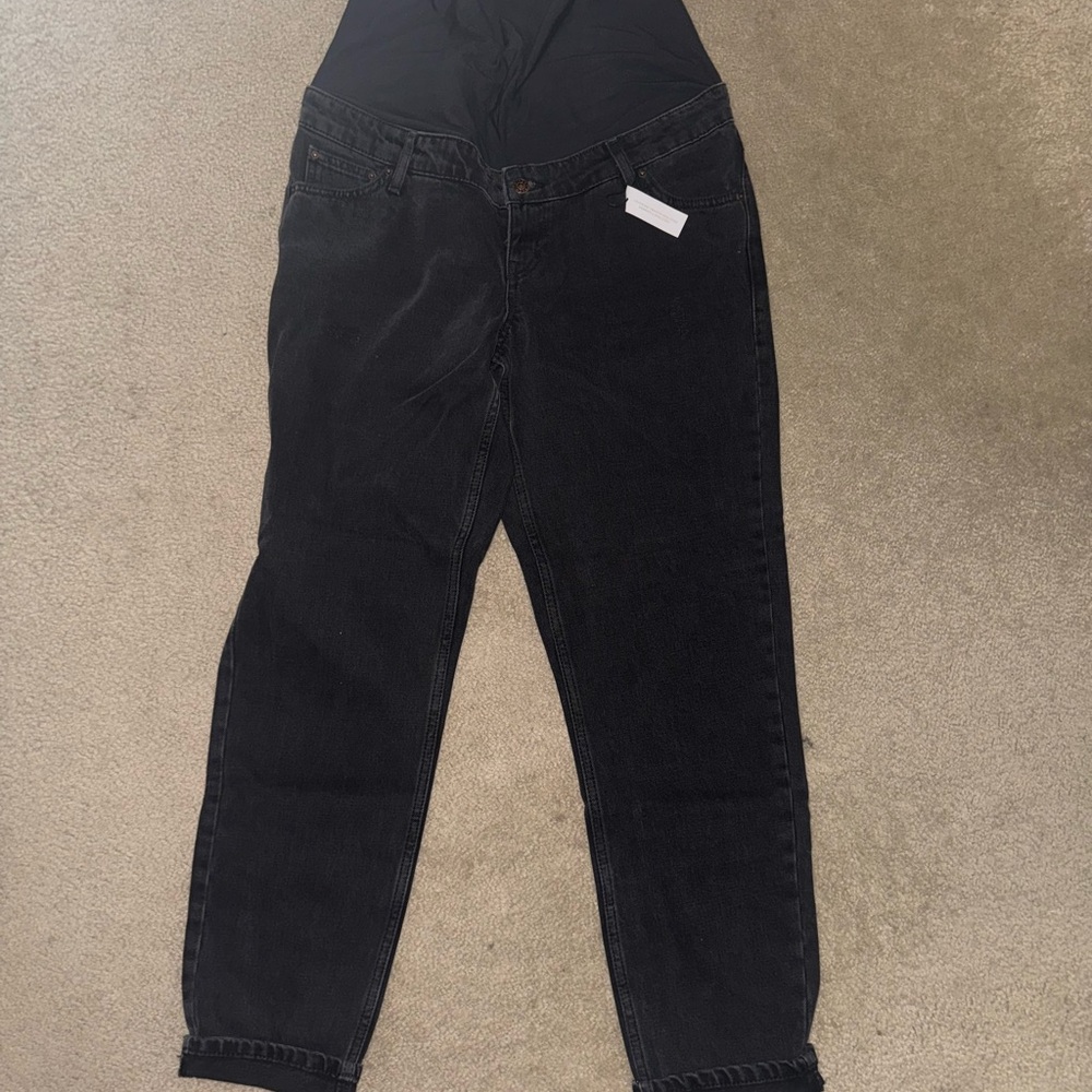 Topshop Black Mom High-Waisted maternity size 12 Jeans
